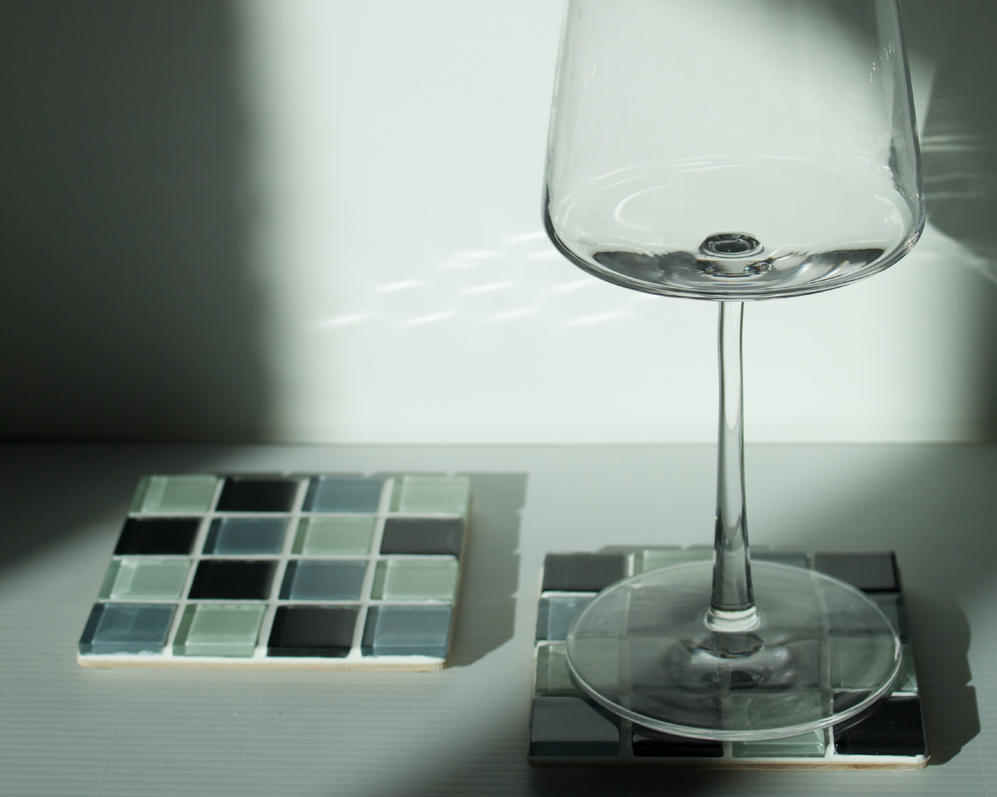 B&W Glass Tile Coaster