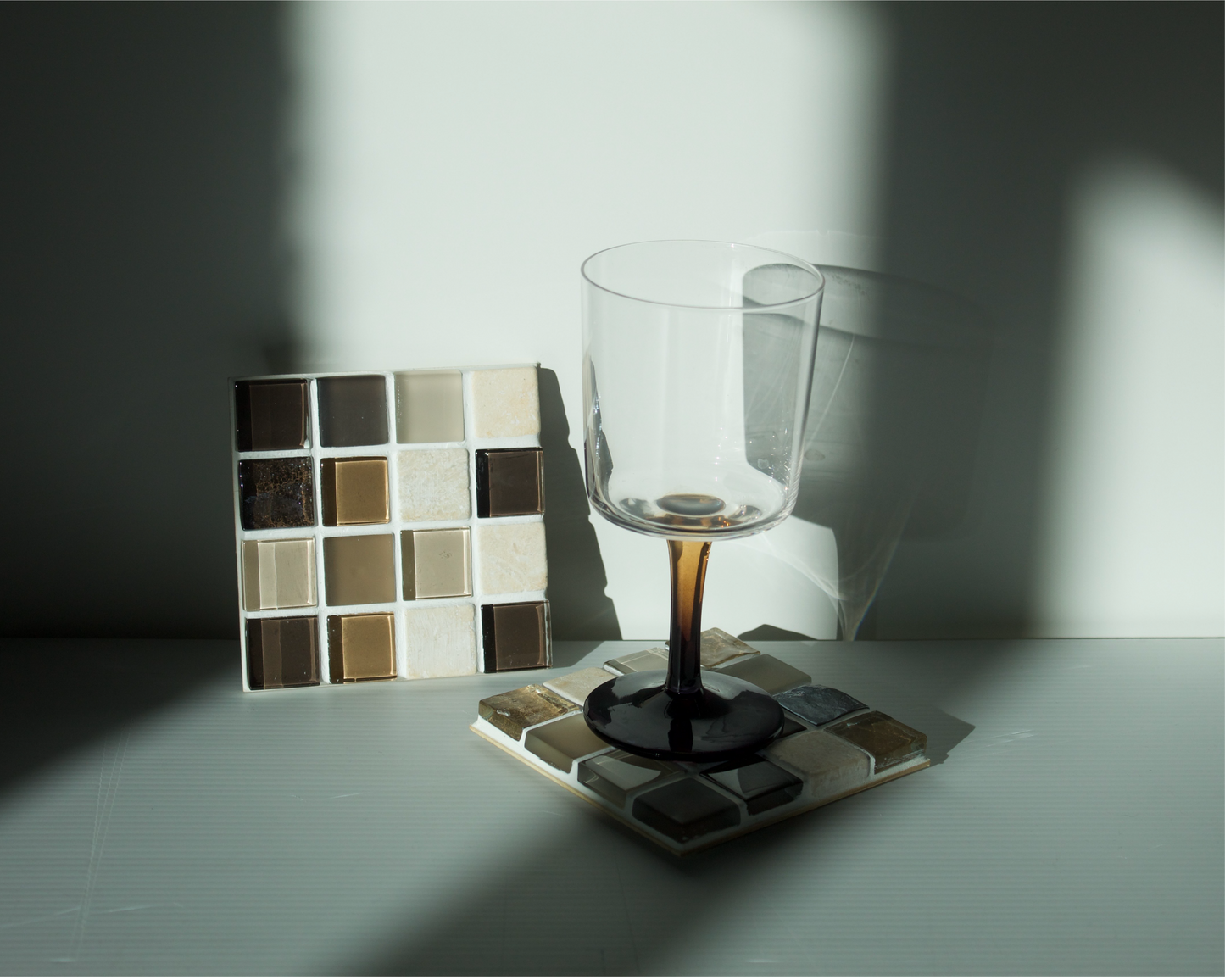 Sepia Glass & Stone Tile Coaster