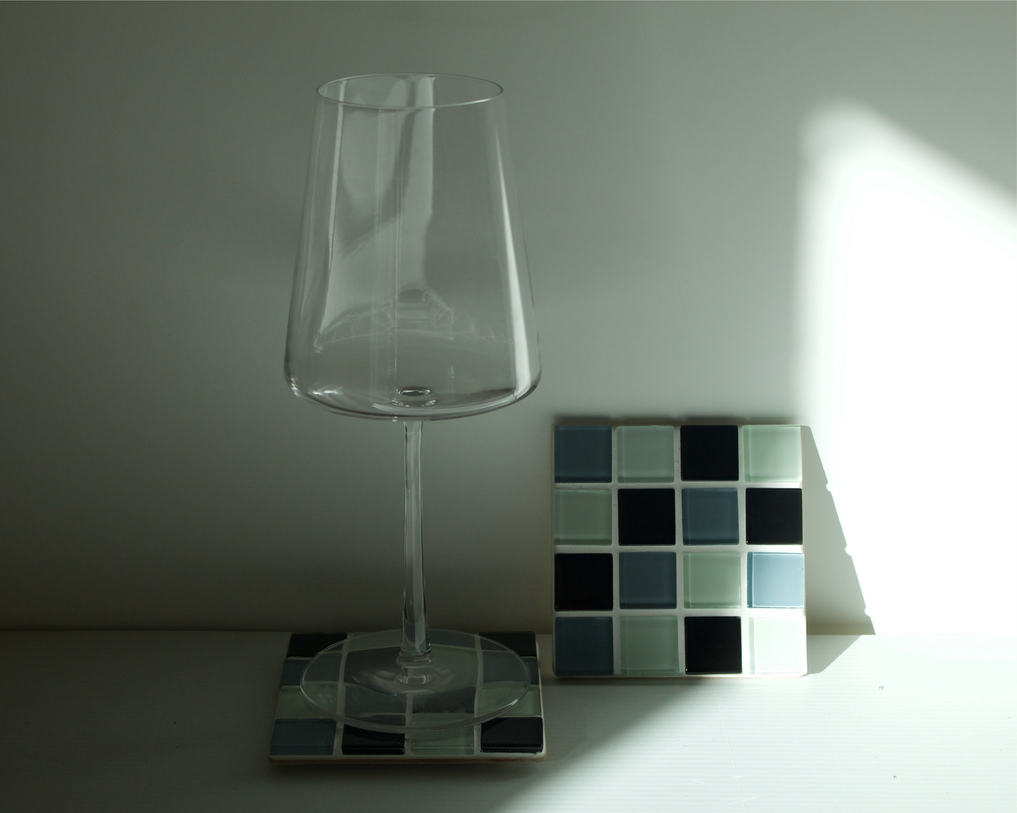 B&W Glass Tile Coaster